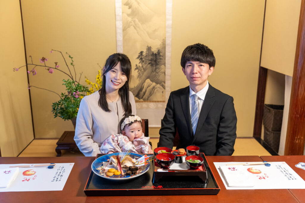 水天宮お宮参りの後に今半でお食い初め