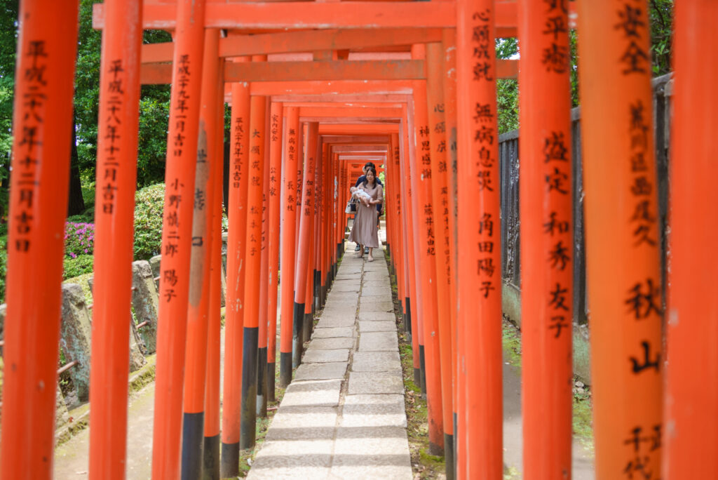 根津神社お宮参り出張撮影家族写真