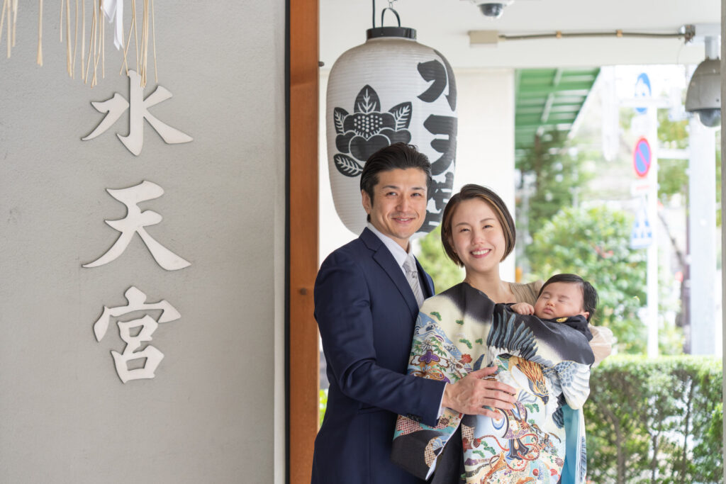 水天宮お宮参り出張撮影での家族写真