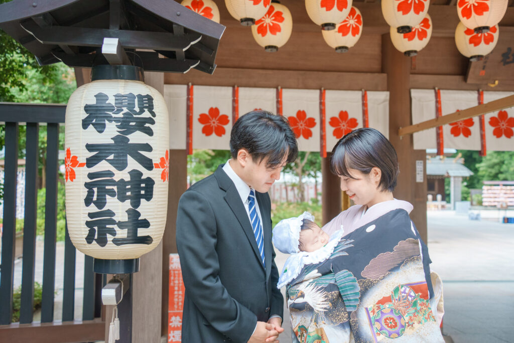 櫻木神社お宮参り出張撮影家族写真
