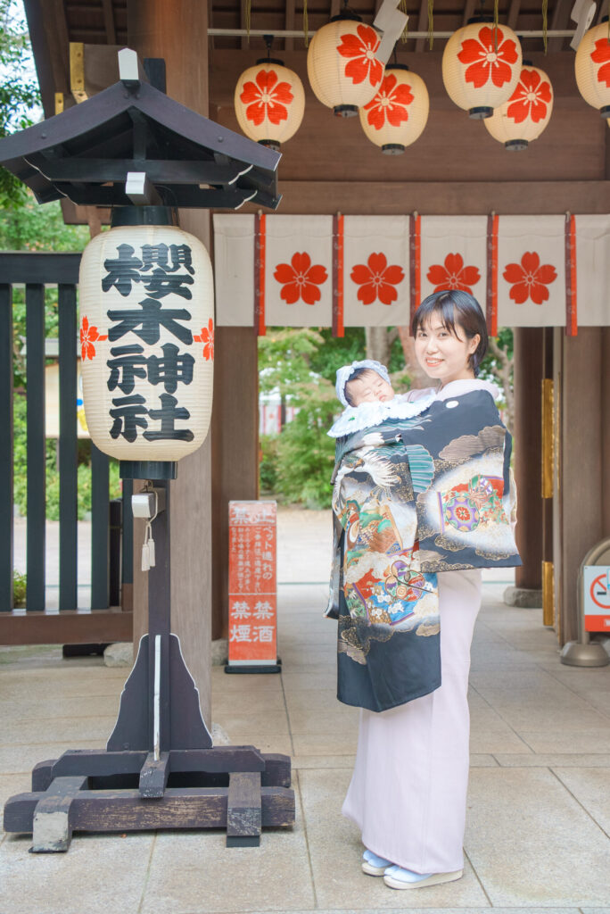 櫻木神社お宮参り出張撮影家族写真