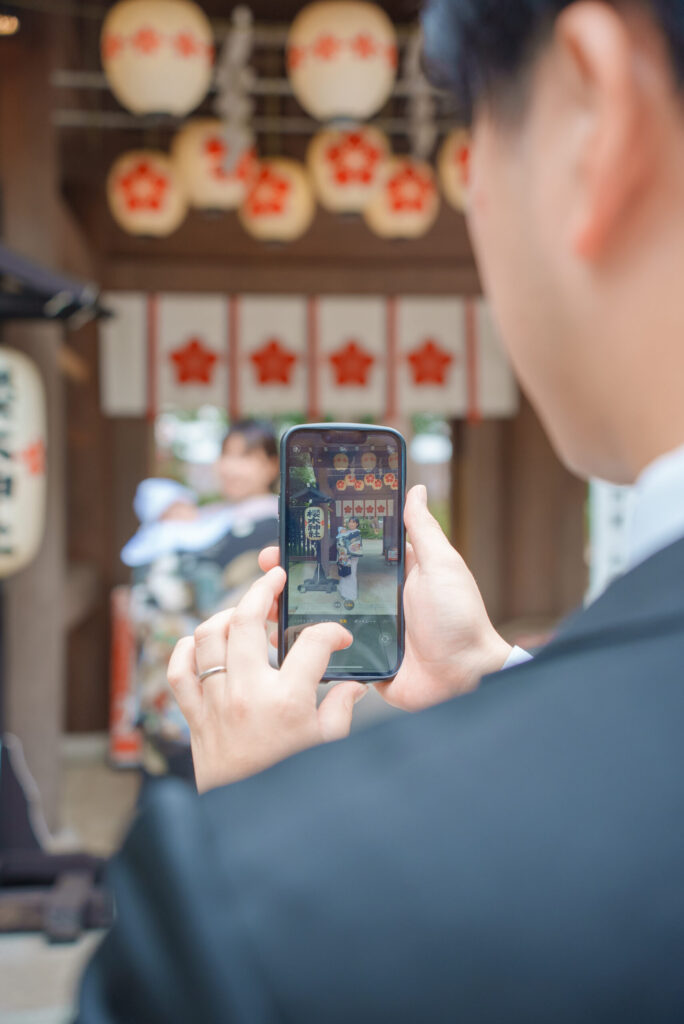櫻木神社お宮参り出張撮影家族写真