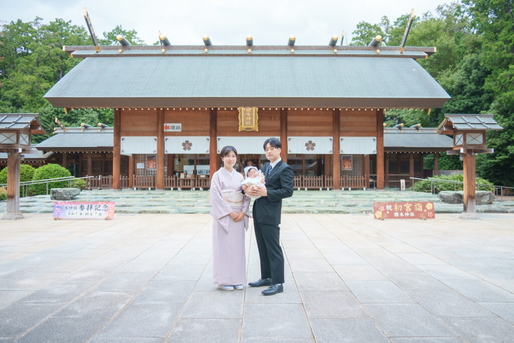 櫻木神社お宮参り出張撮影家族写真