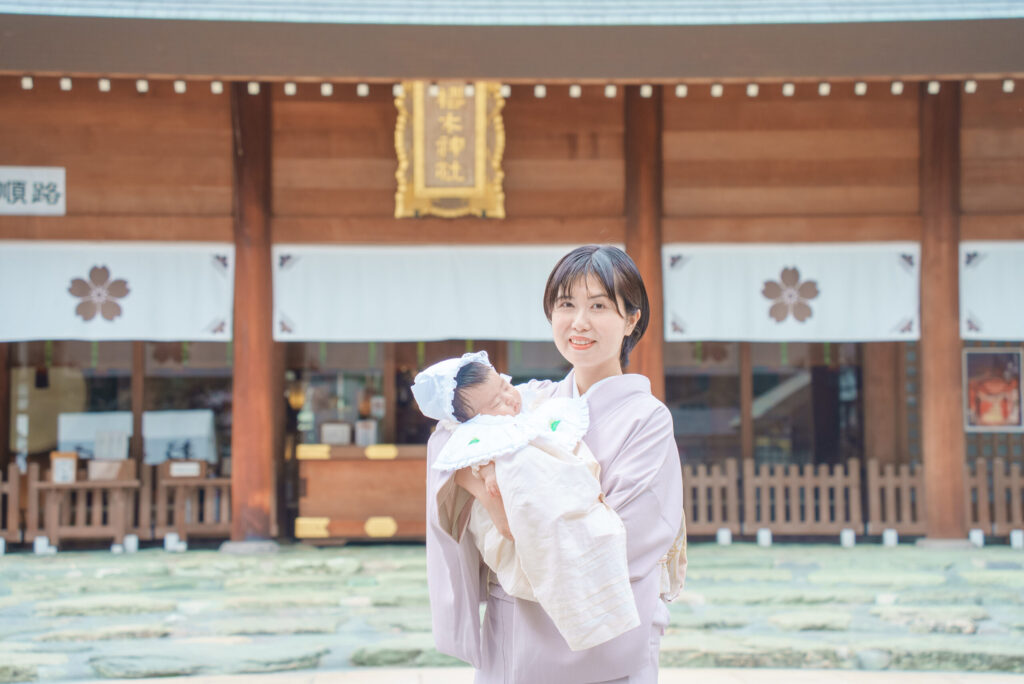 櫻木神社お宮参り出張撮影家族写真