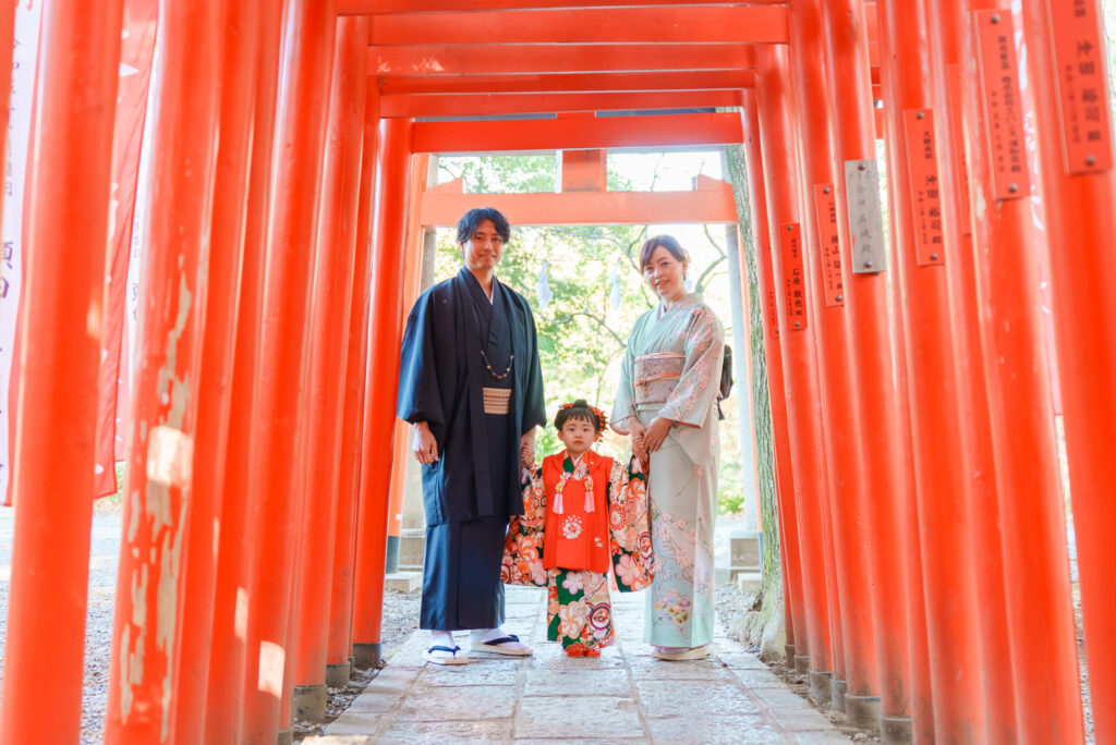 大宮氷川神社七五三出張撮影家族写真