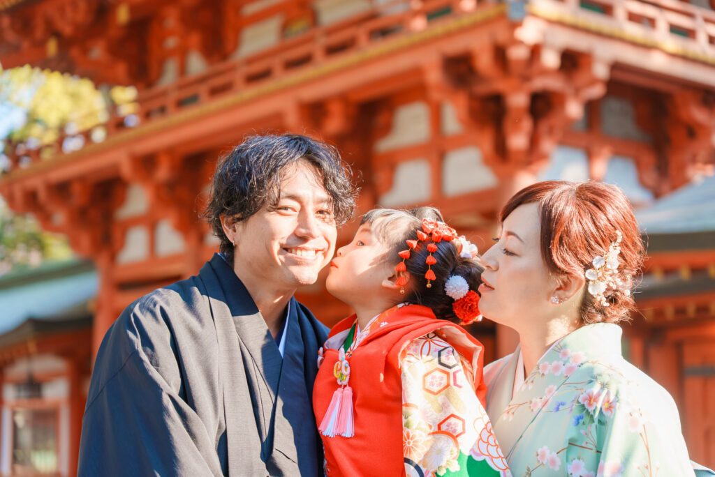 大宮氷川神社七五三出張撮影家族写真