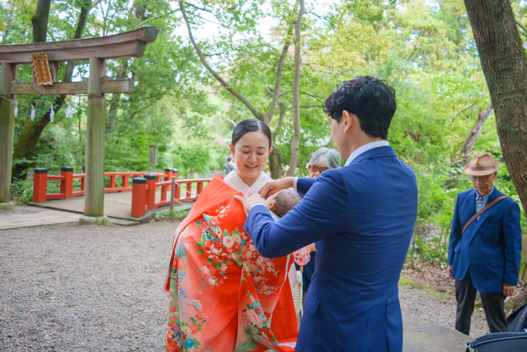 大宮氷川神社お宮参り出張撮影家族写真
