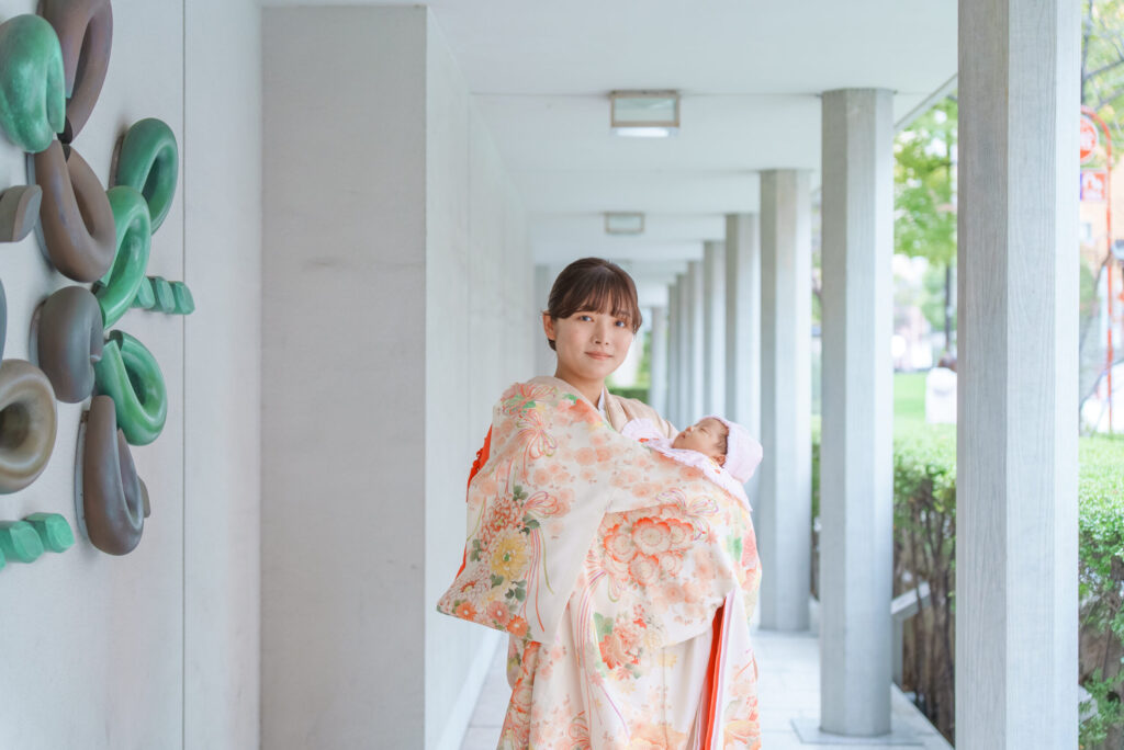 水天宮で女の子双子のお宮参り出張撮影