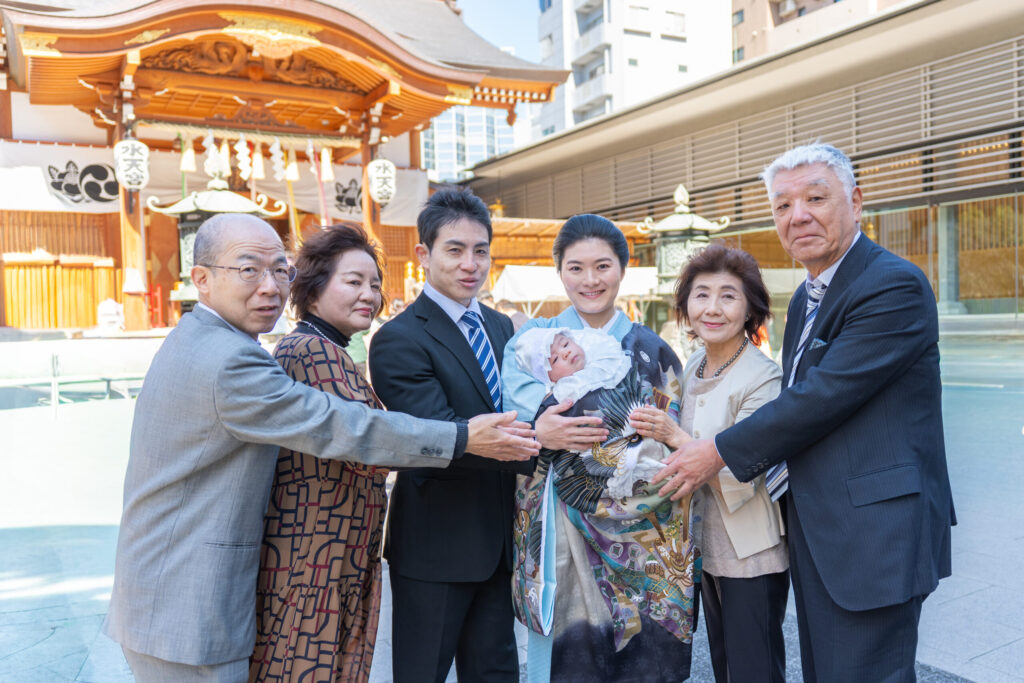 水天宮 お宮参り 源氏香 お食い初め 前撮り 家族写真
