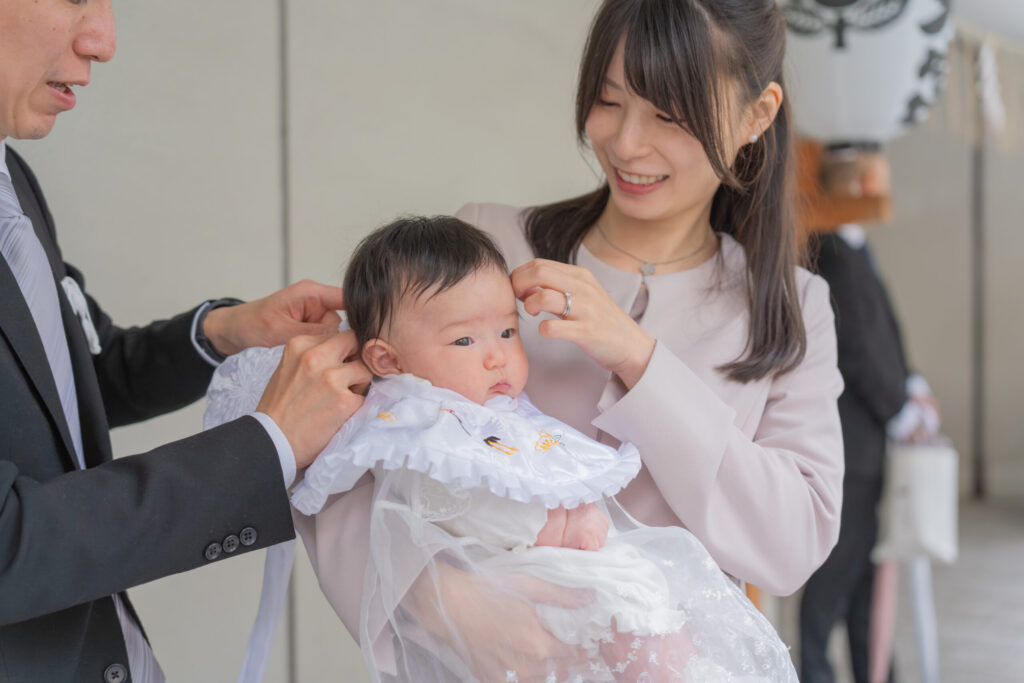 水天宮雨の日の出張撮影で1階ので家族写真